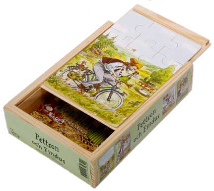 Pettson & Findus 4 x Holzpussel